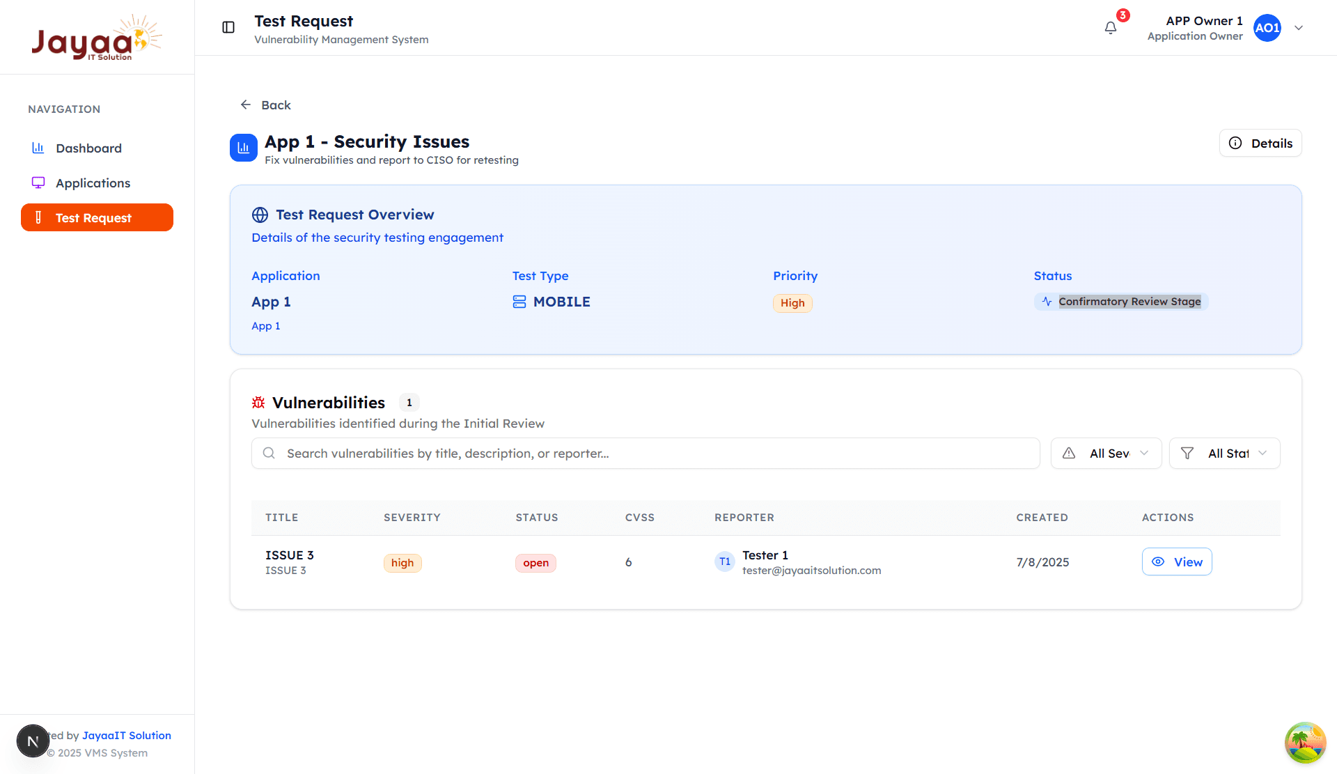 VulSphere dashboard preview 2