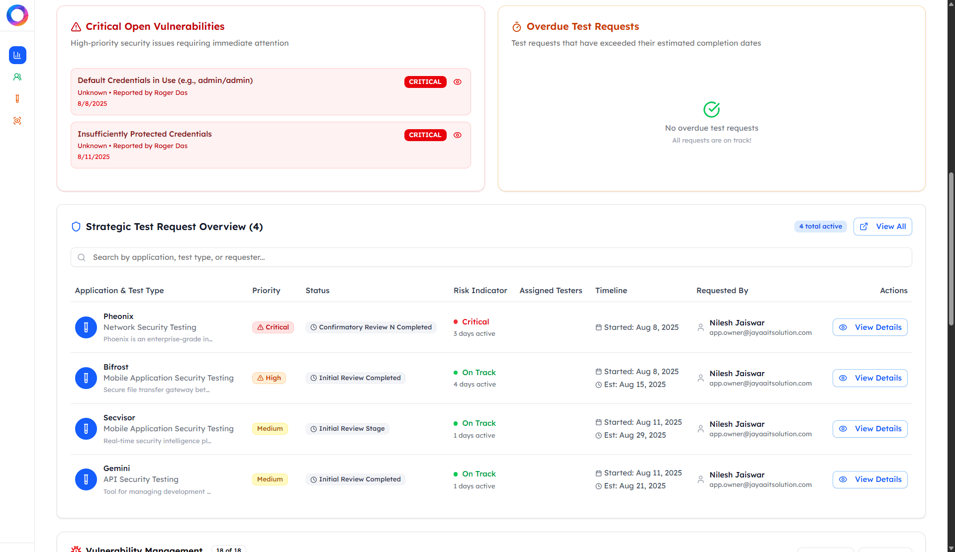 VulSphere dashboard preview 3