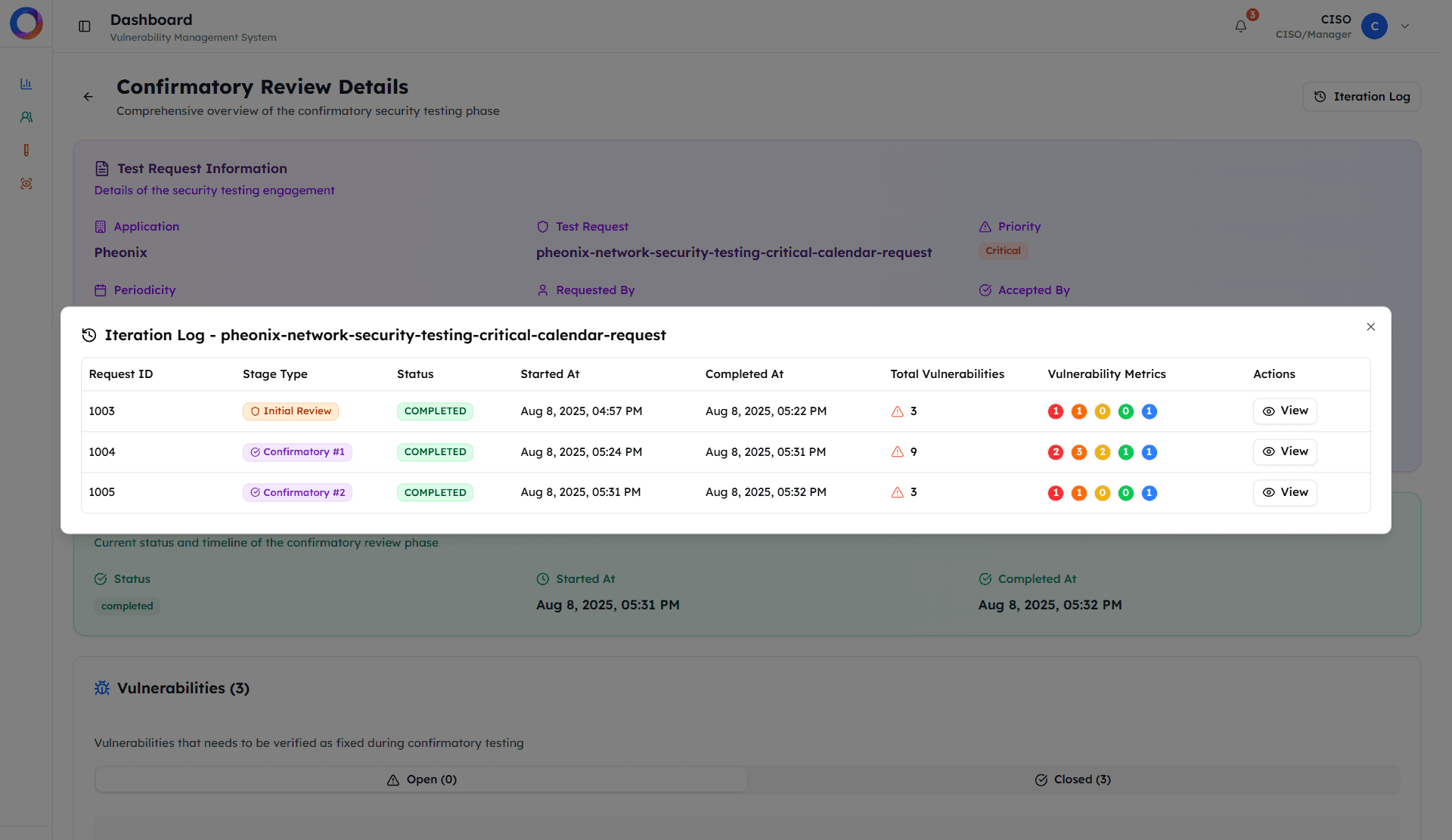 VulSphere Dashboard